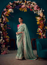 Premium Pure silk contrasting designer saree | silk saree